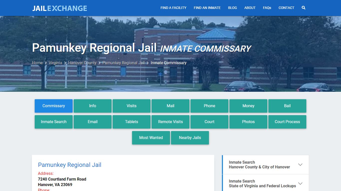Inmate Commissary, Care Packs - Pamunkey Regional Jail, VA