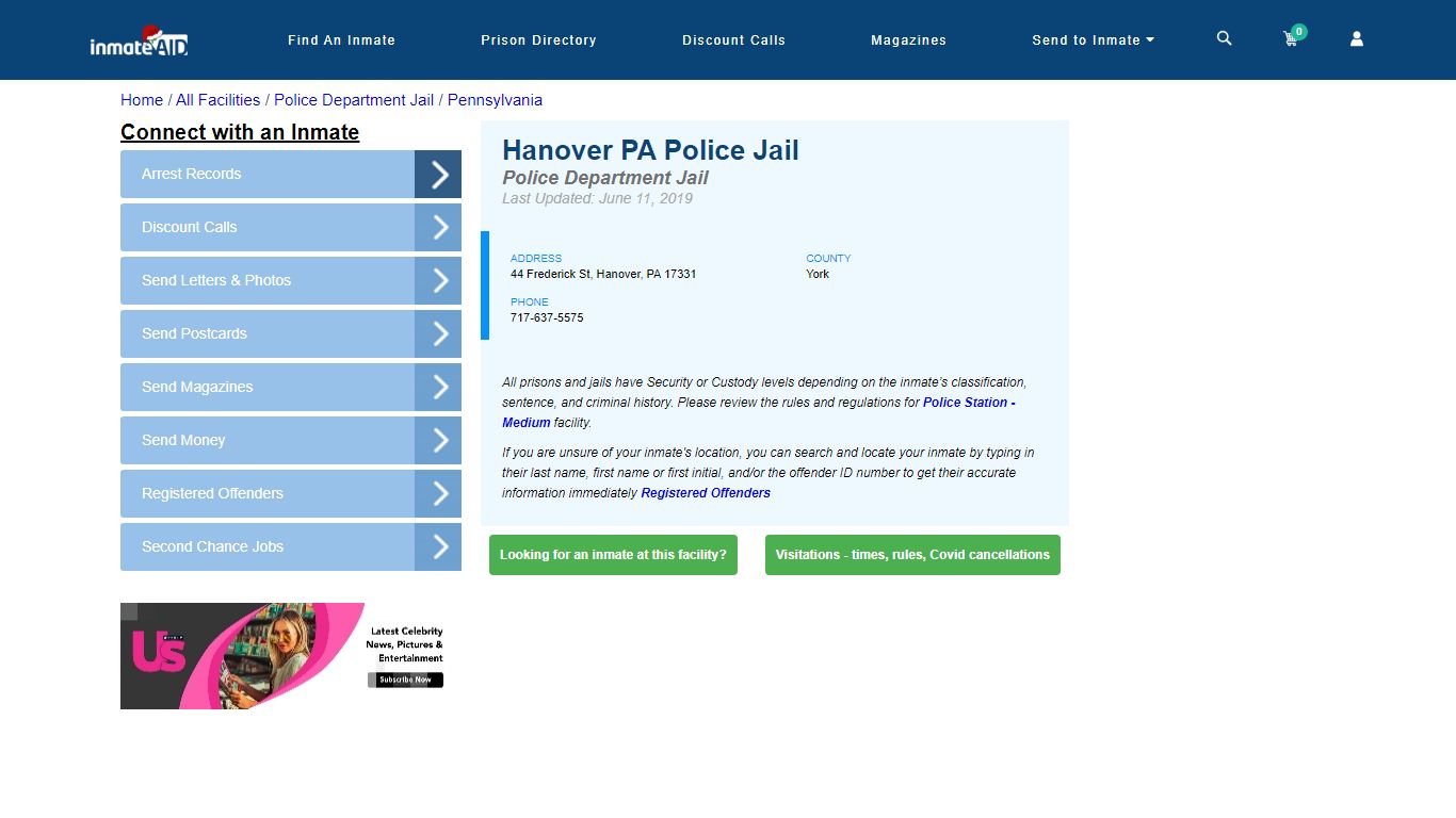Hanover PA Police Jail & Inmate Search - Hanover, PA